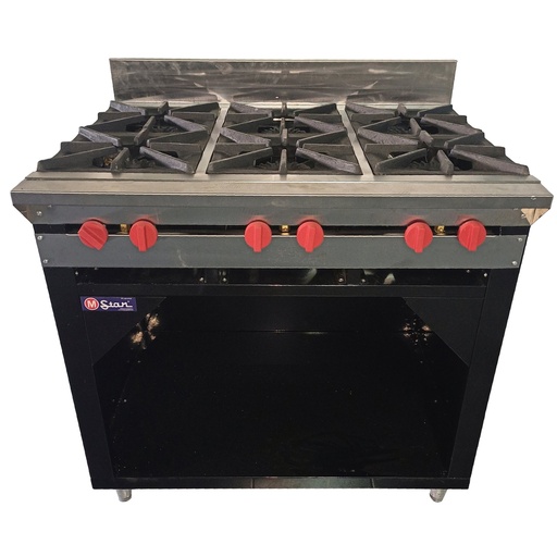 [CIH46002G] COCINA 6 HORNILLAS HONDAS Y GABINETE PINTADA