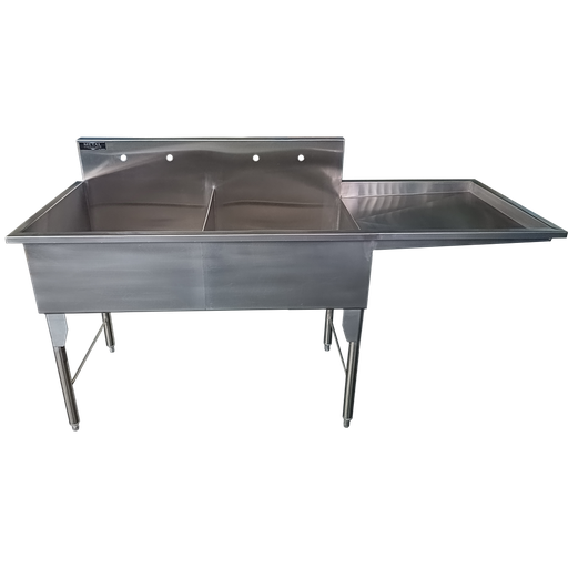 [SK21-8] FREGADERO DOBLE CON ESCURRIDERO 186 X 70 X 90 EN AI 430