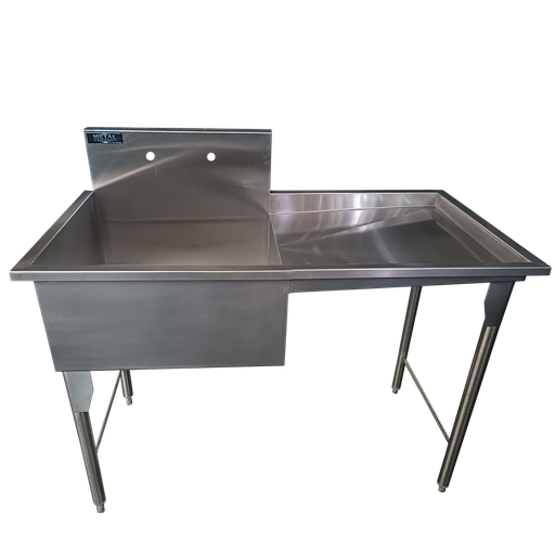 [SK11-8] FREGADERO SENCILLO C/ESCURRIDOR DERECHO 130X70X90 AI 430