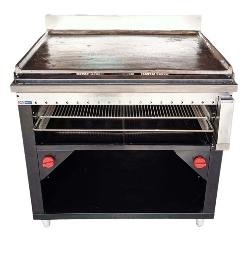[PL40702G] PLANCHA GRANDE CON GABINETE Y GRATINADOR GALV. PINTADA
