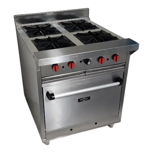 [CIHM64018G] COCINA INDUSTRIAL 4 HORNILLAS TOPE AMPLIO Y HORNO EN A/I 430 C/SEG